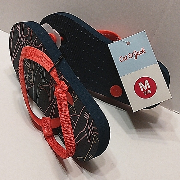 NWT Toddler Cat & Jack Flip Flop Sandals with Elastic Back Strap 7/8 - Picture 4 of 7